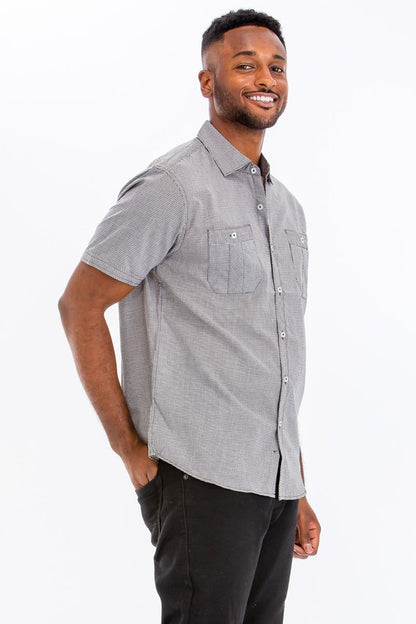 Mens Short Sleeve Button Down Shirt - CITYBOYZ★USA