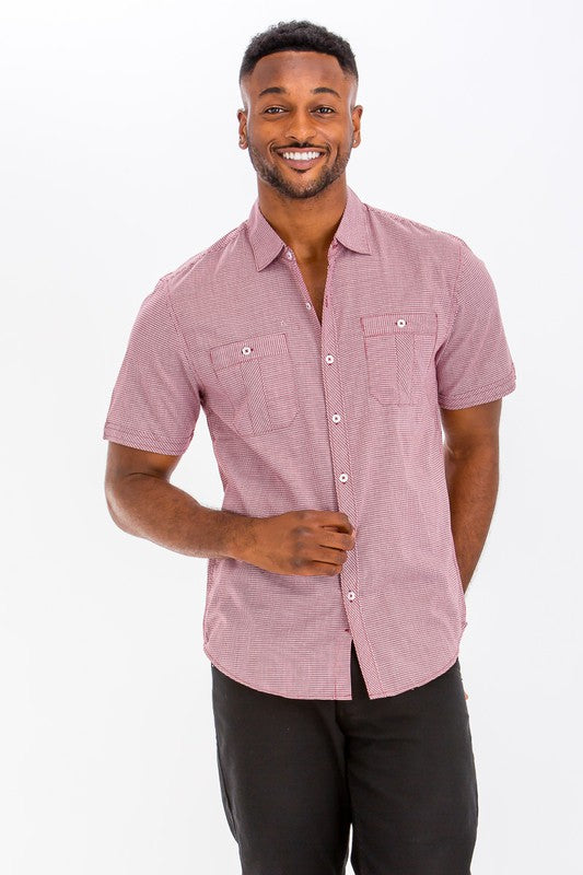 Mens Short Sleeve Button Down Shirt - CITYBOYZ★USA