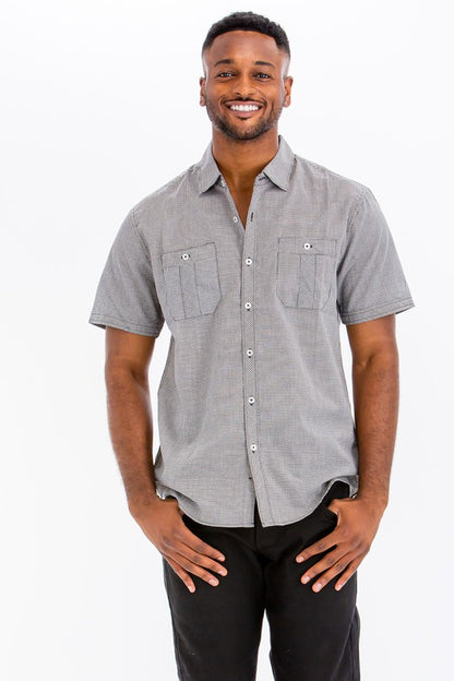 Mens Short Sleeve Button Down Shirt - CITYBOYZ★USA