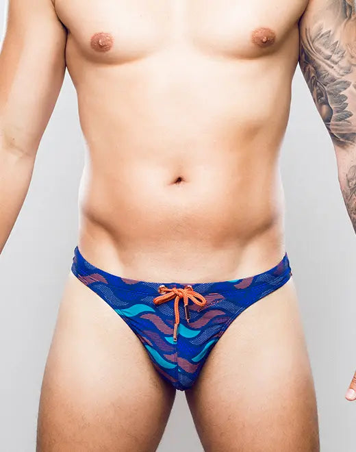 2Eros Ocean Print Swim Thong V80