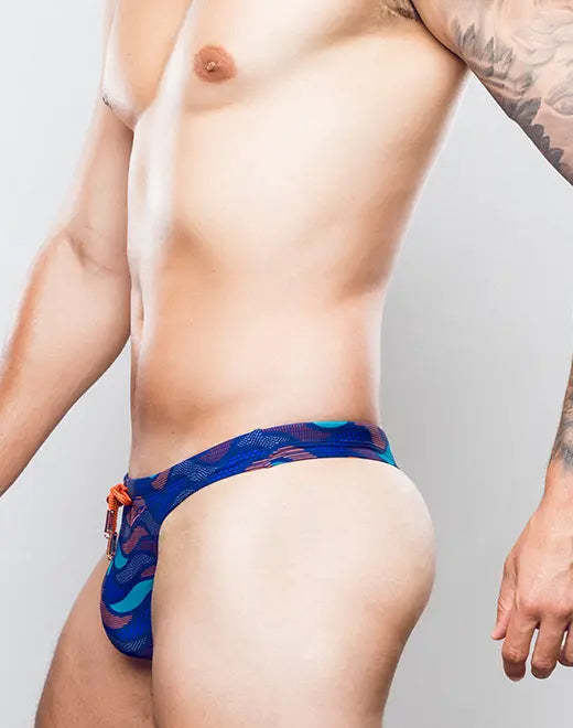 2Eros Ocean Print Swim Thong V80