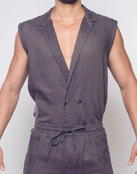 2Eros Breezy Linen Single Button Wrap Vest