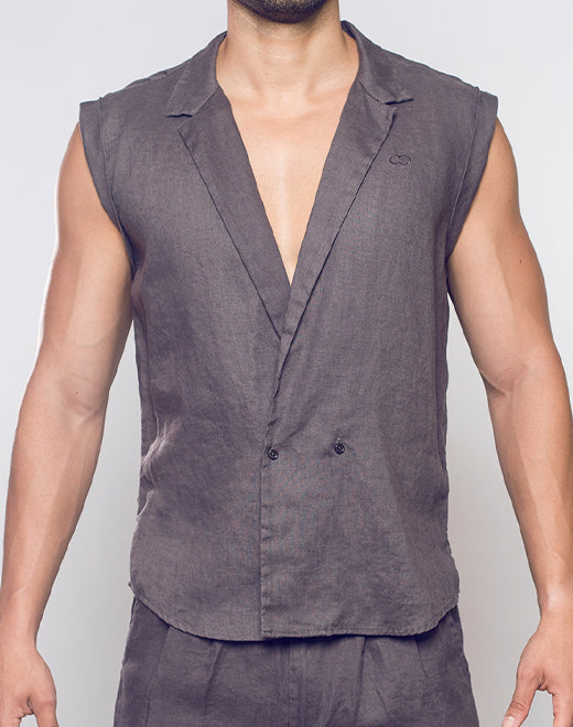 2Eros Breezy Linen Single Button Wrap Vest