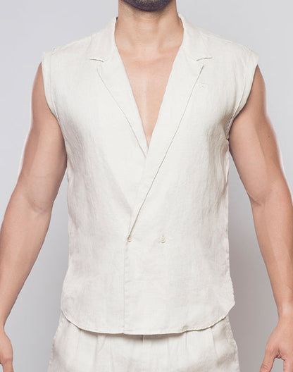 2Eros Breezy Linen Single Button Wrap Vest